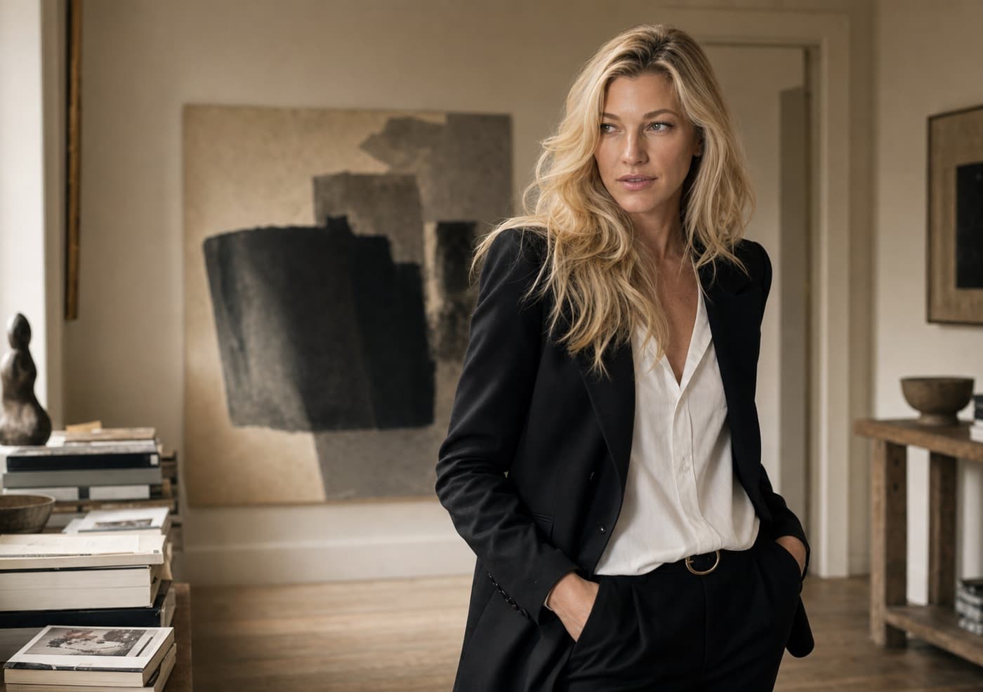 Nicole Junkermann Art Review carnets page portrait in a contemporary art interior